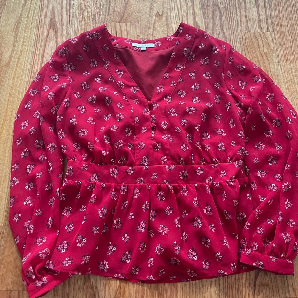 Madewell red blouse